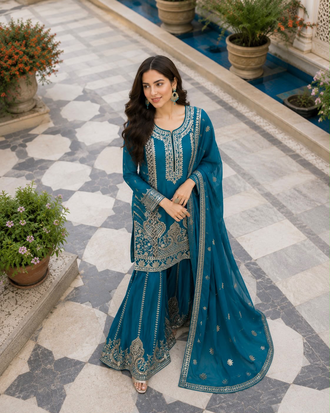 Premium Embroidered 3 piece suit. # Style 17