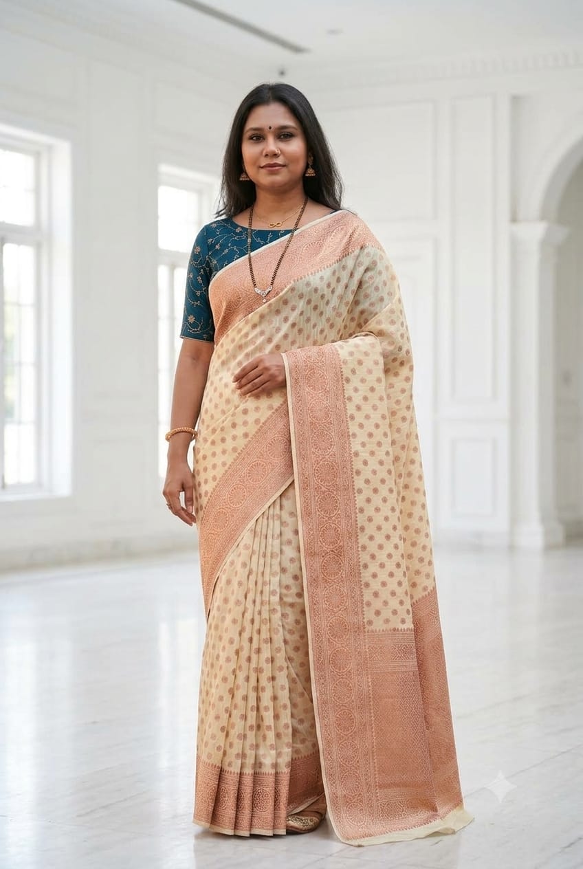 Premium Saree with contrast blouse
