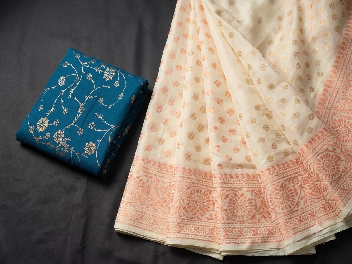 Premium Saree with contrast blouse
