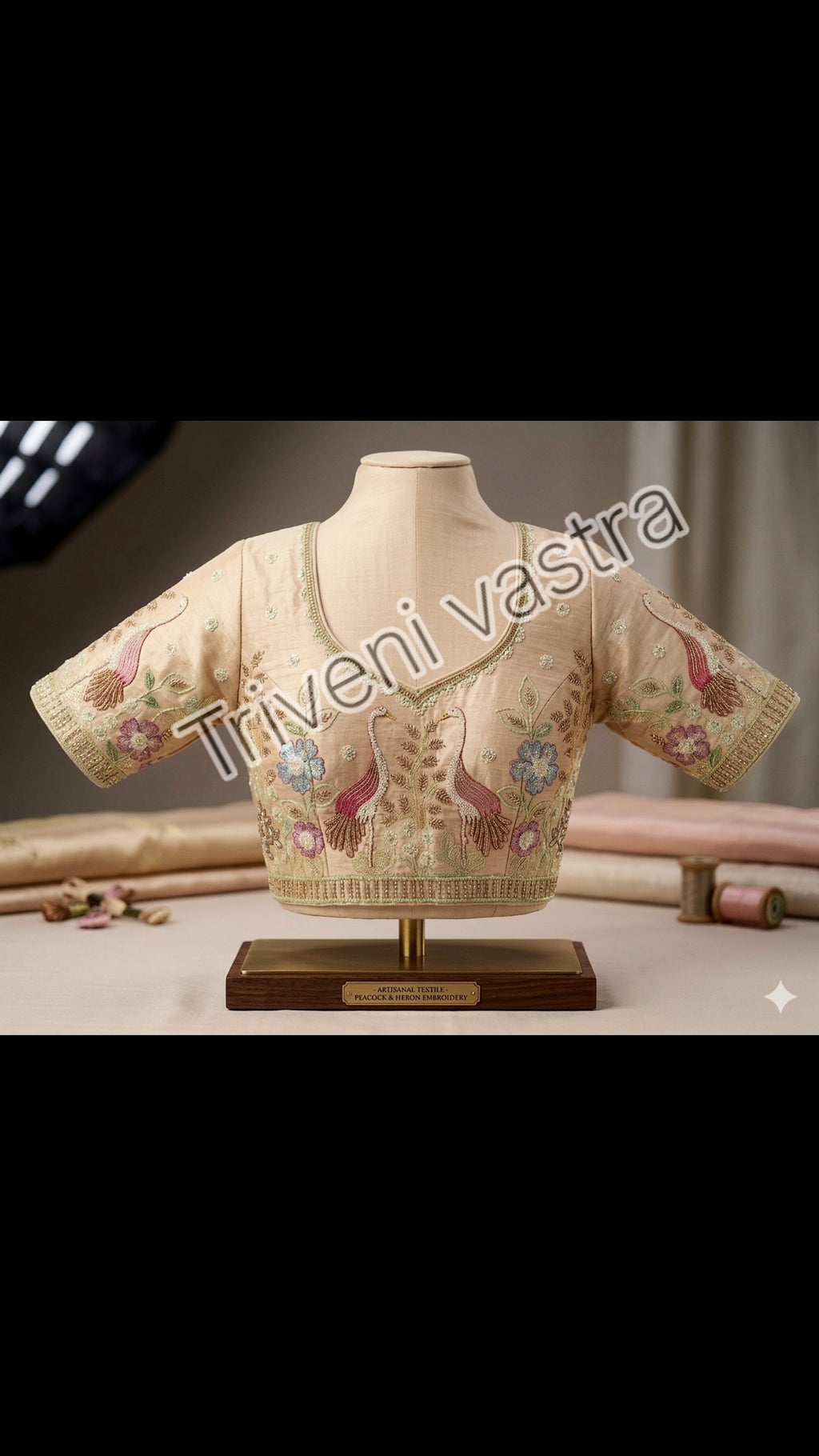 Designer Handwork readymade blouse with side zip