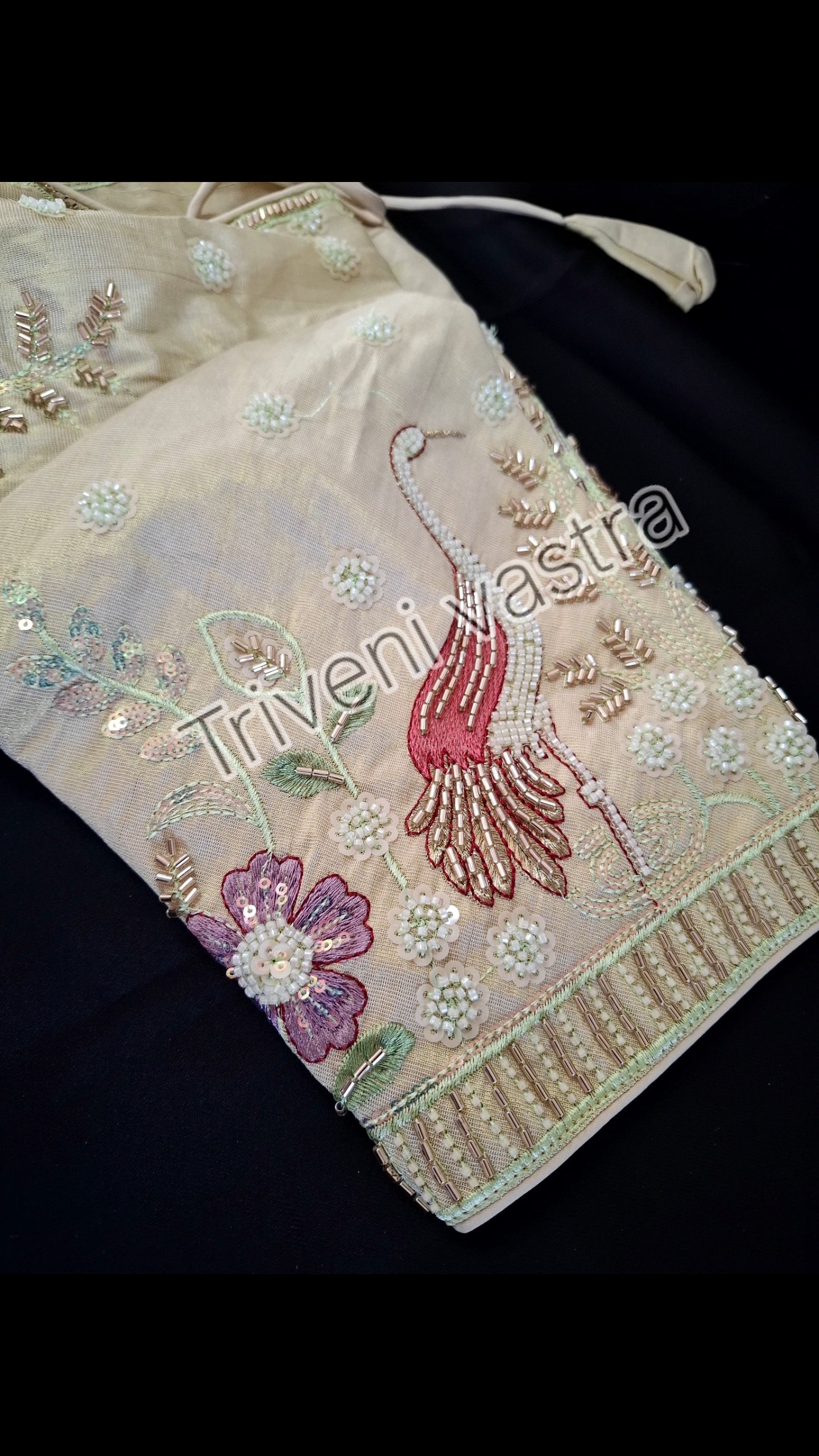Designer Handwork readymade blouse with side zip