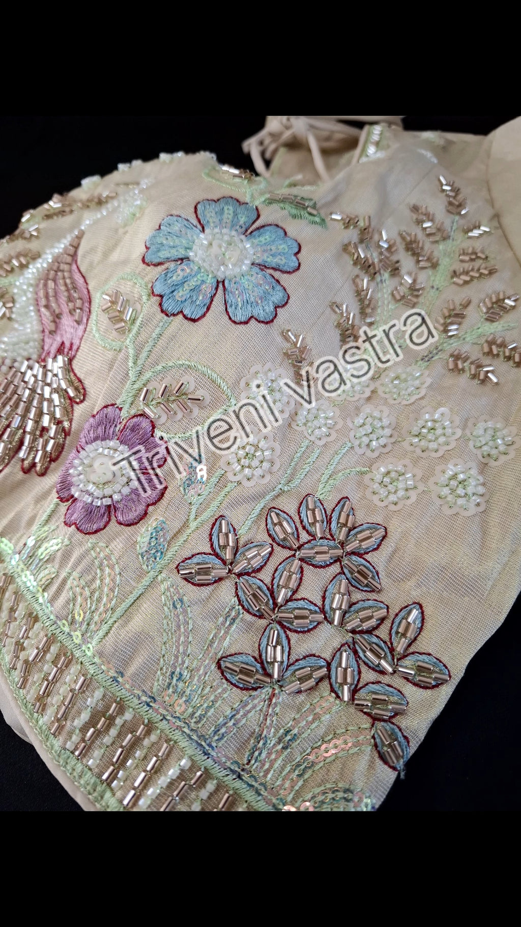 Designer Handwork readymade blouse with side zip