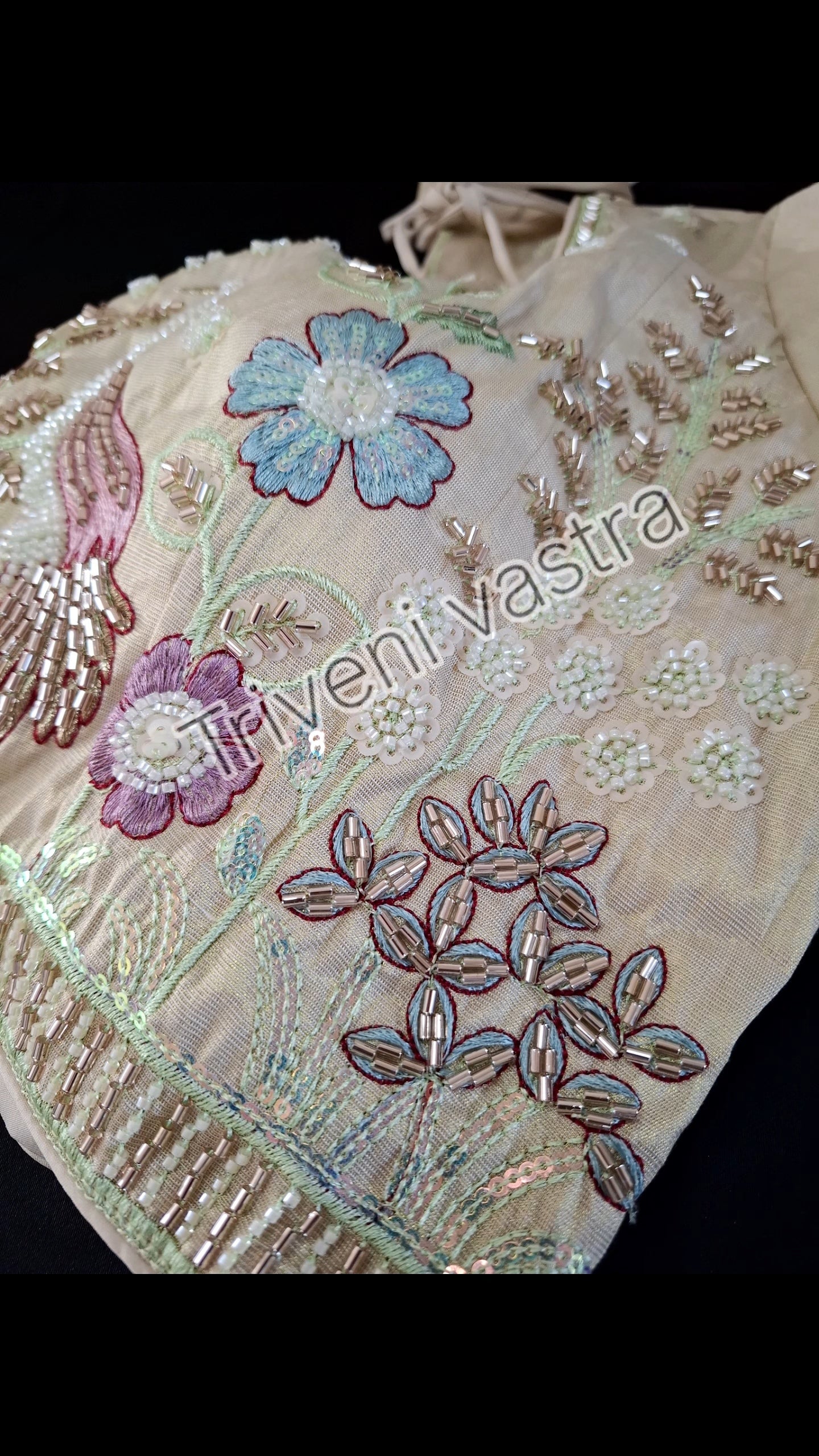 Designer Handwork readymade blouse with side zip