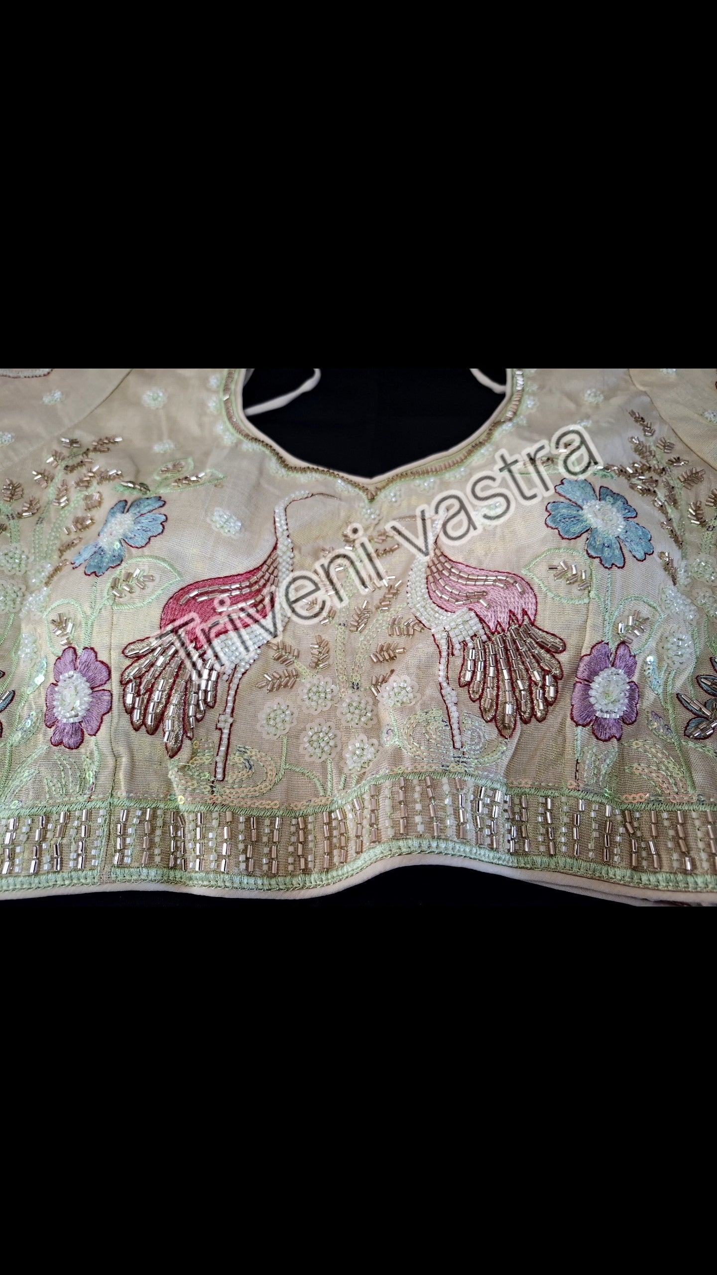 Designer Handwork readymade blouse with side zip