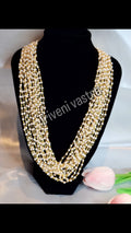 Long Beaded Necklace white