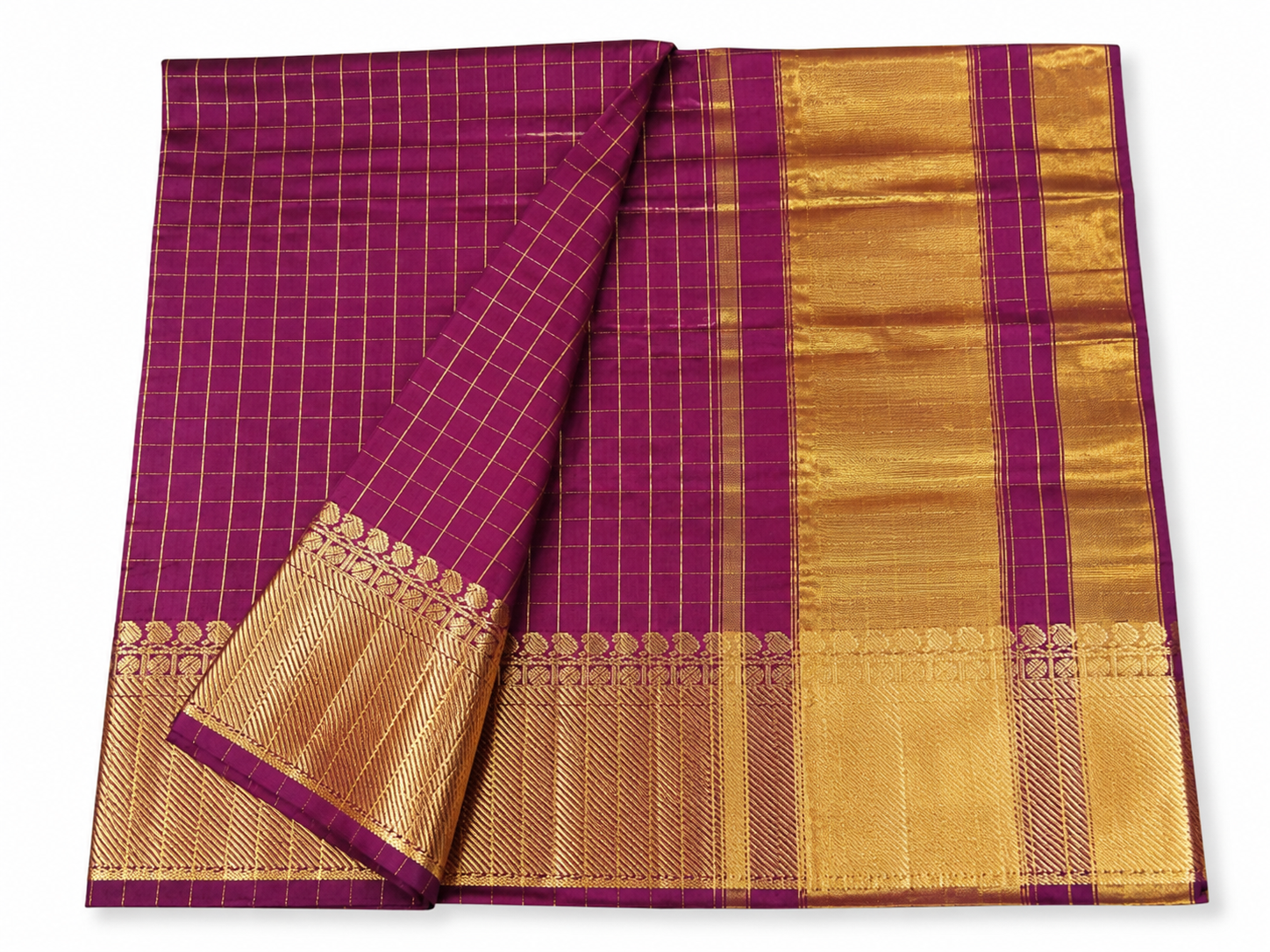 Purple / Magenta Tissue silk Saree