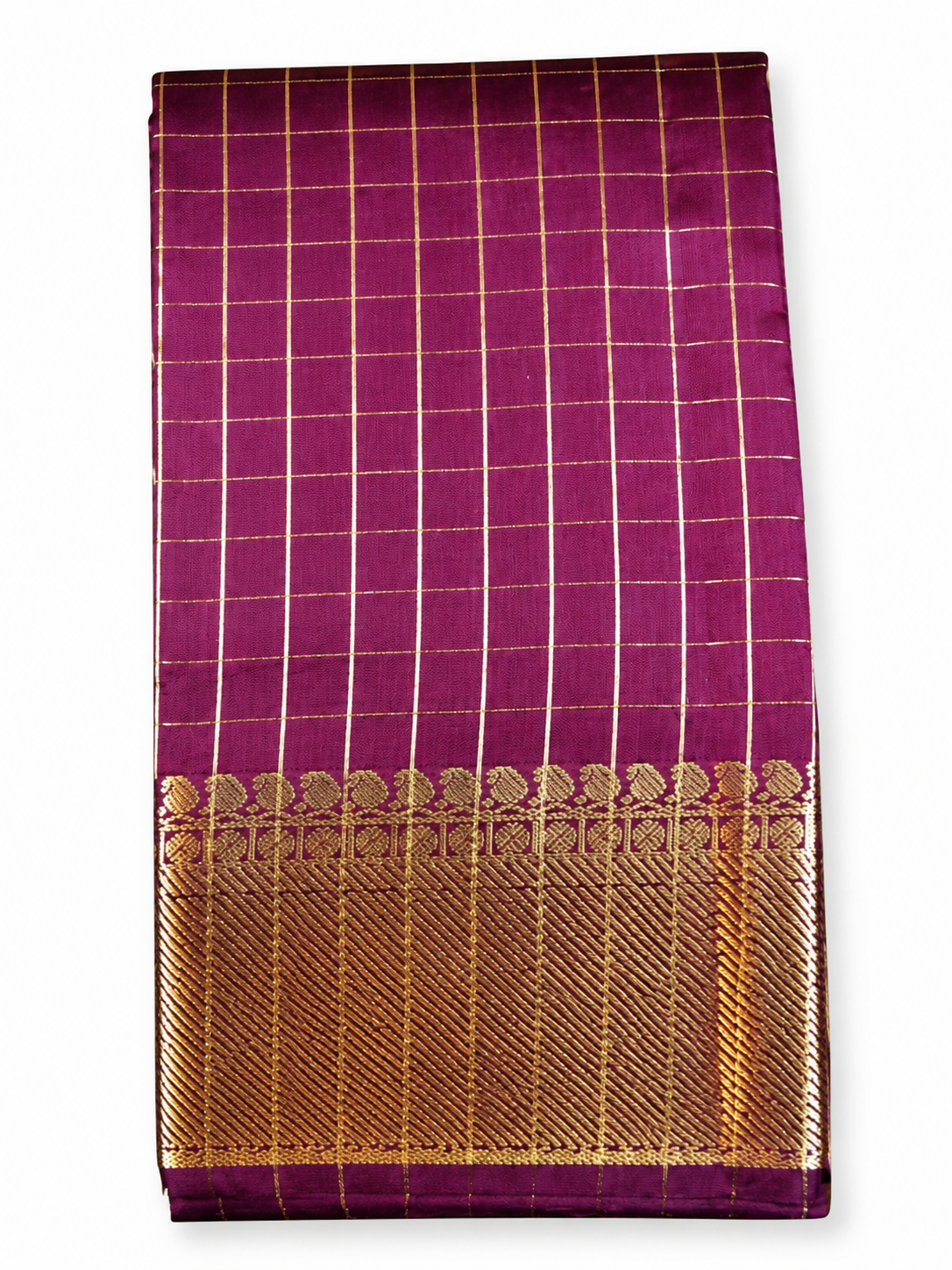 Purple / Magenta Tissue silk Saree