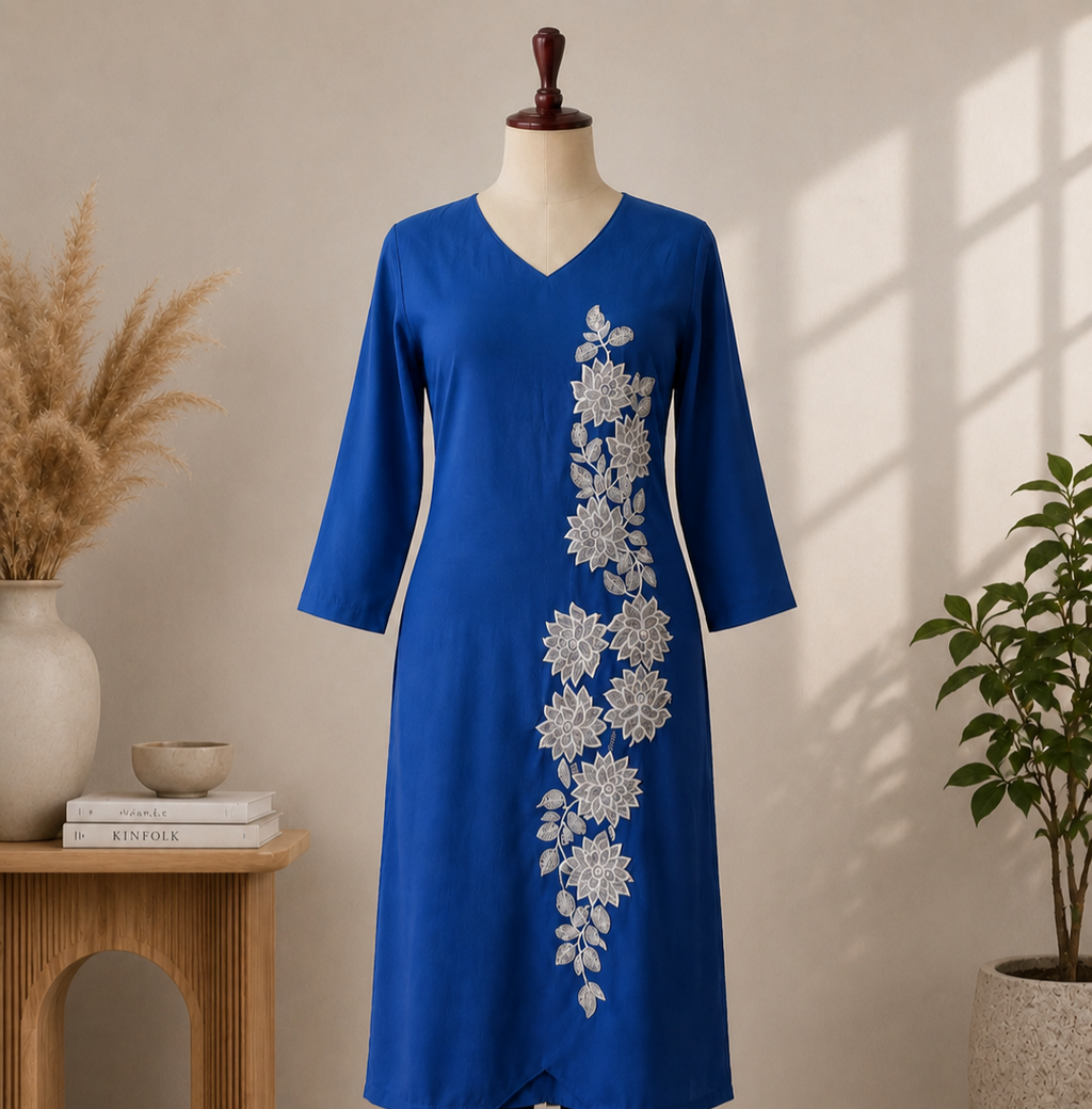 Salwar set - Blue and White
