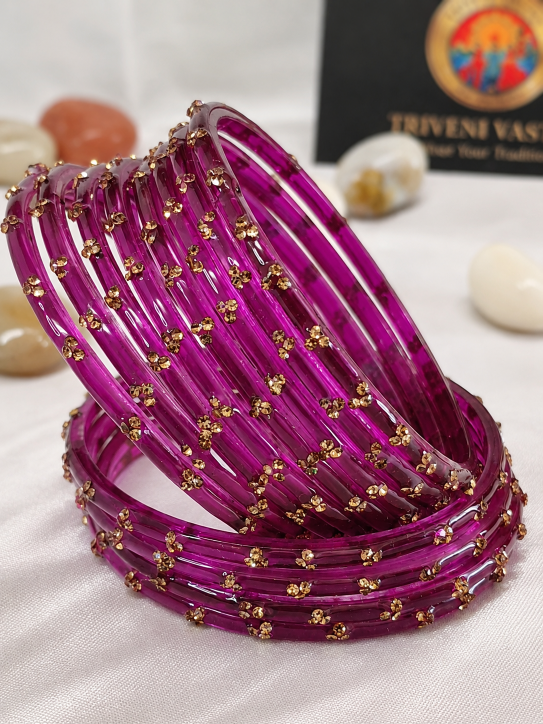 Glass bangles - Purple (2.8)