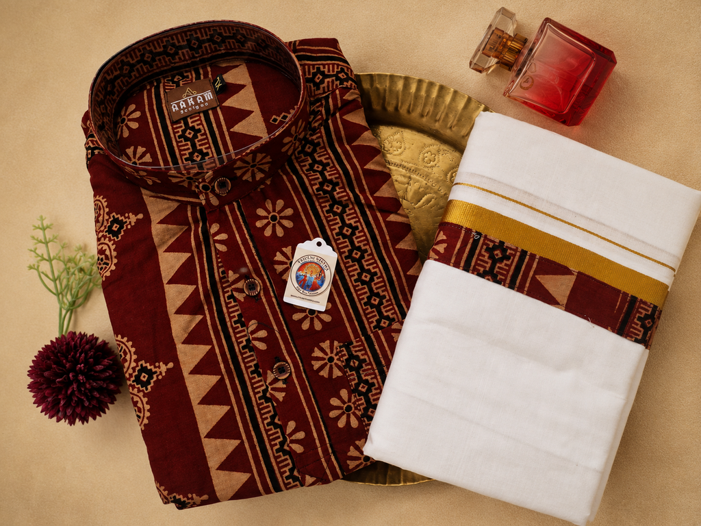 Kurtha (XL) with maching Mundu (dhoti)