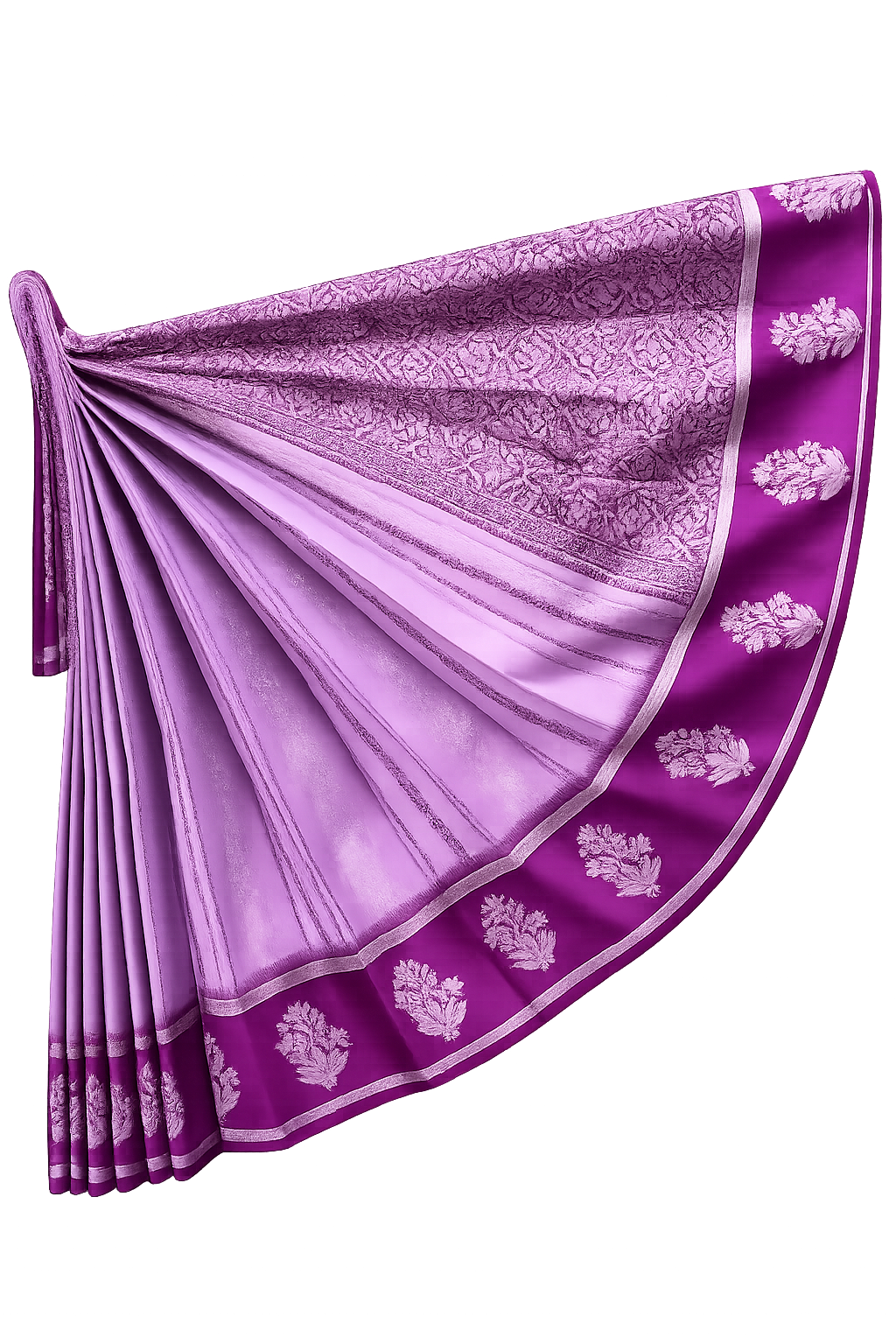 Pure silk saree with purple boarder