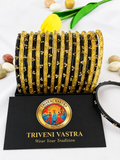 Glass bangles - Black & Golden (2.6)