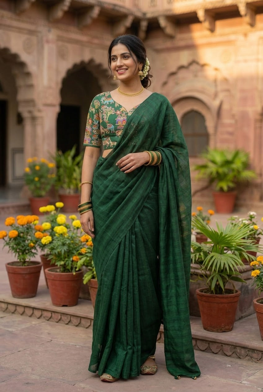 Woven stripped Saree