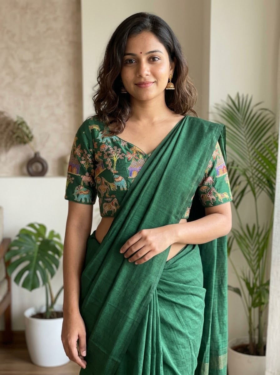Woven stripped Saree