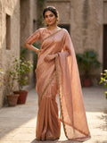 Crape Saree with beaded boarder